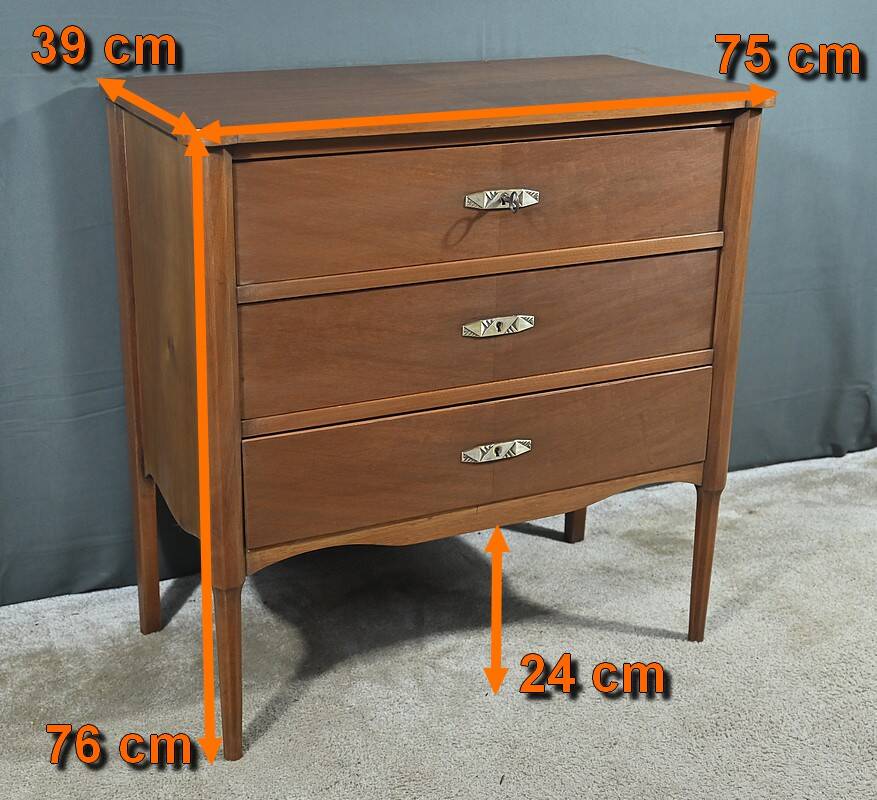 Small mahogany veneer chest of drawers, Art Deco – 1940