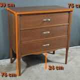 Small mahogany veneer chest of drawers, Art Deco – 1940