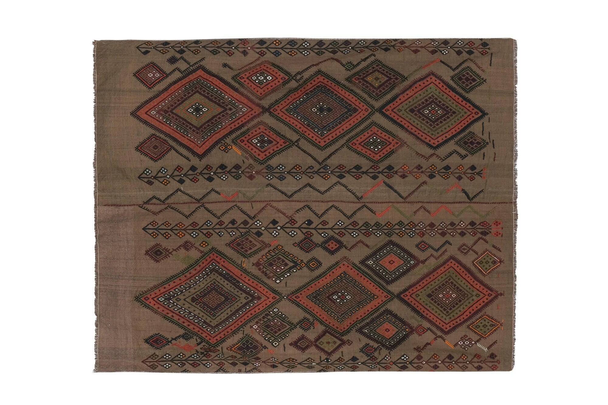 Vintage Turkish kilim handwoven 159x185 cm