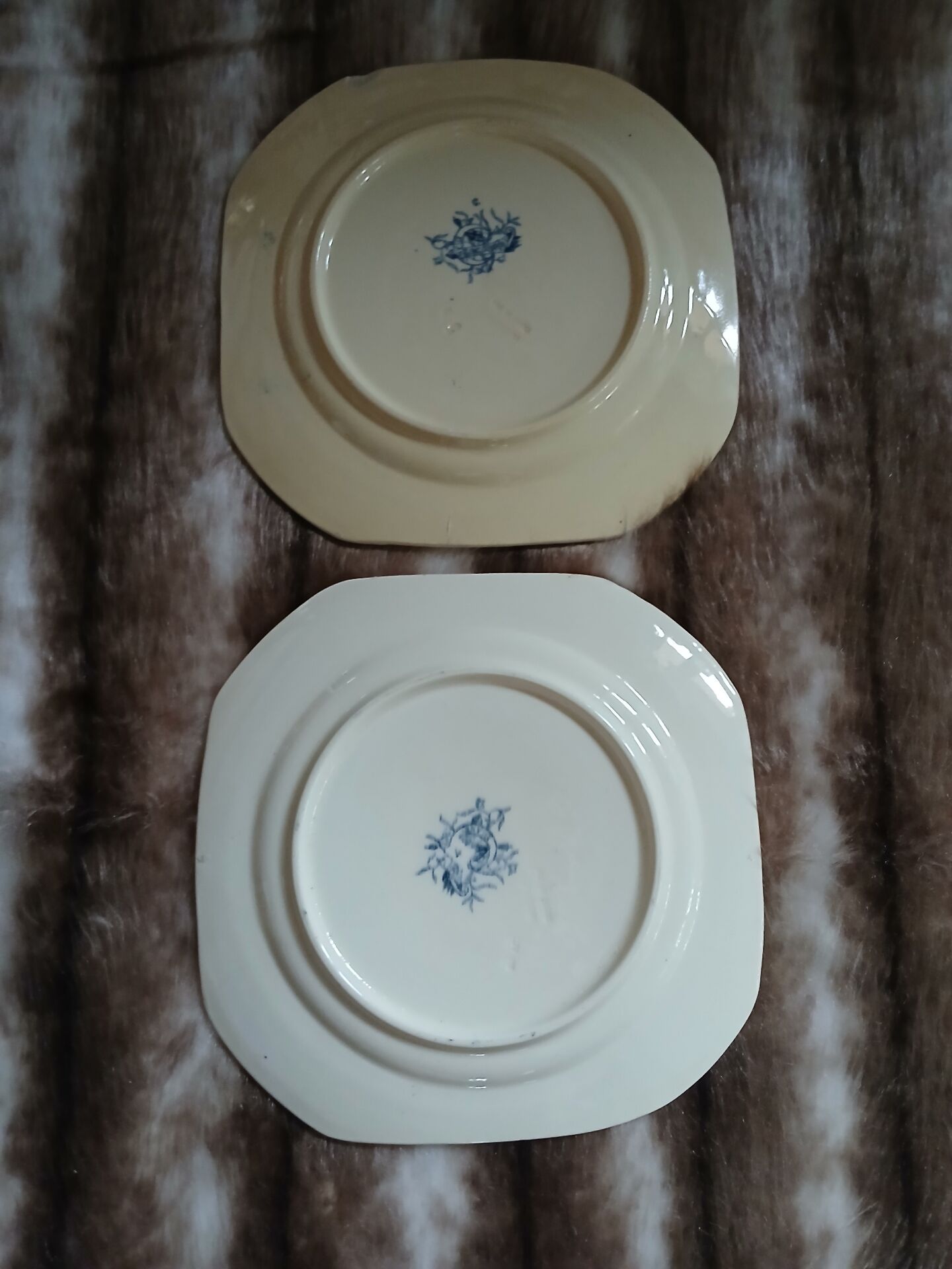 2 assiettes anciennes en Terre de fer Longchamp 