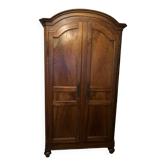 Antique solid wood wardrobe in Louis Philippe style.