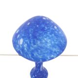 Lampe champignon vintage - pâte de verre bleue et blanche -1970
