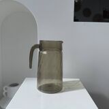 Vintage striated smoked glass carafe