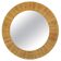 Mid-century Round Wall Mirror Italian Riviera in Raffia with a Bast Frame, 1950s