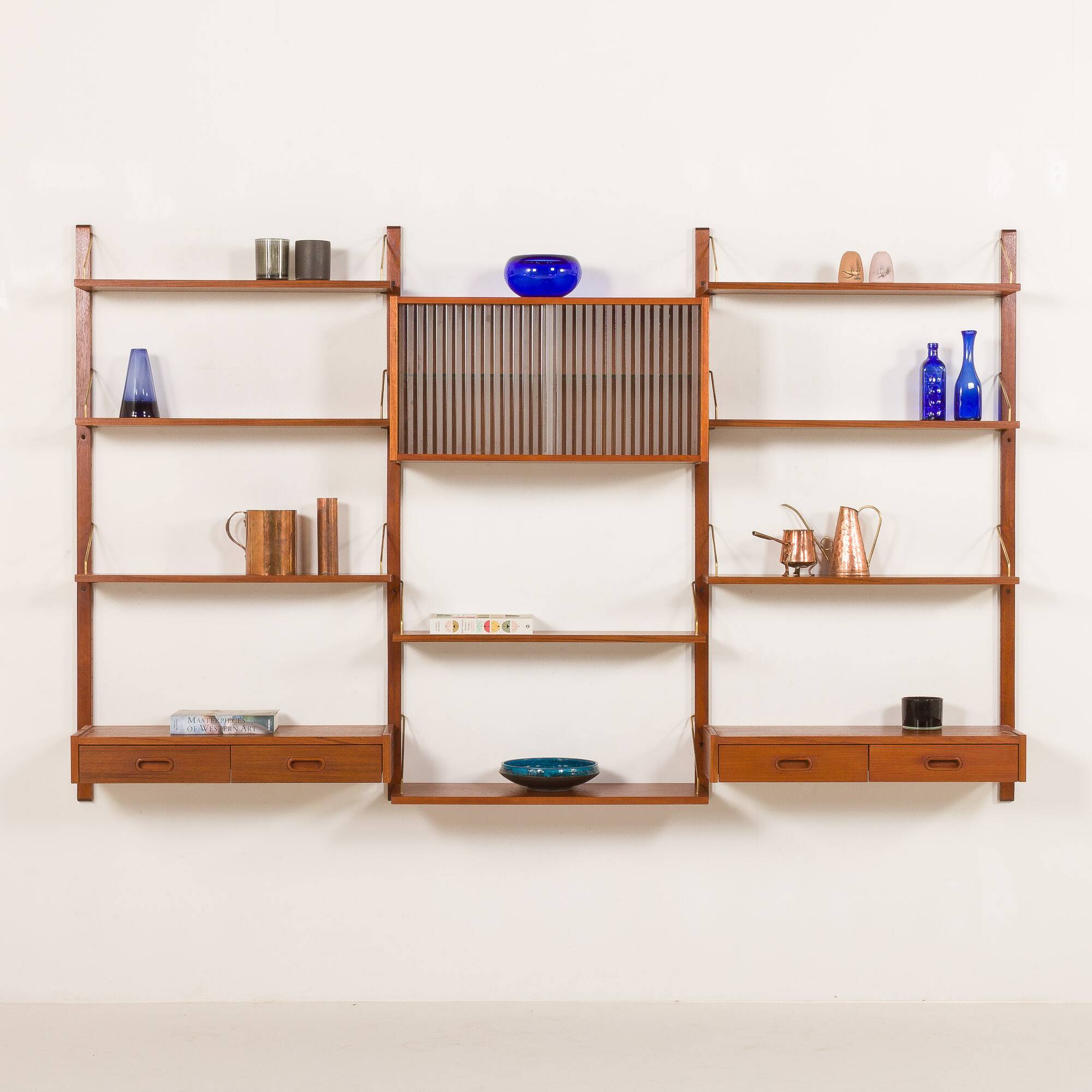 Mid century modern teak wall unit