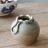 Small ceramic pottery vase handmade vintage rustic