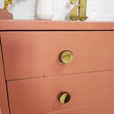 Vintage terracotta legs compass chest of drawers
