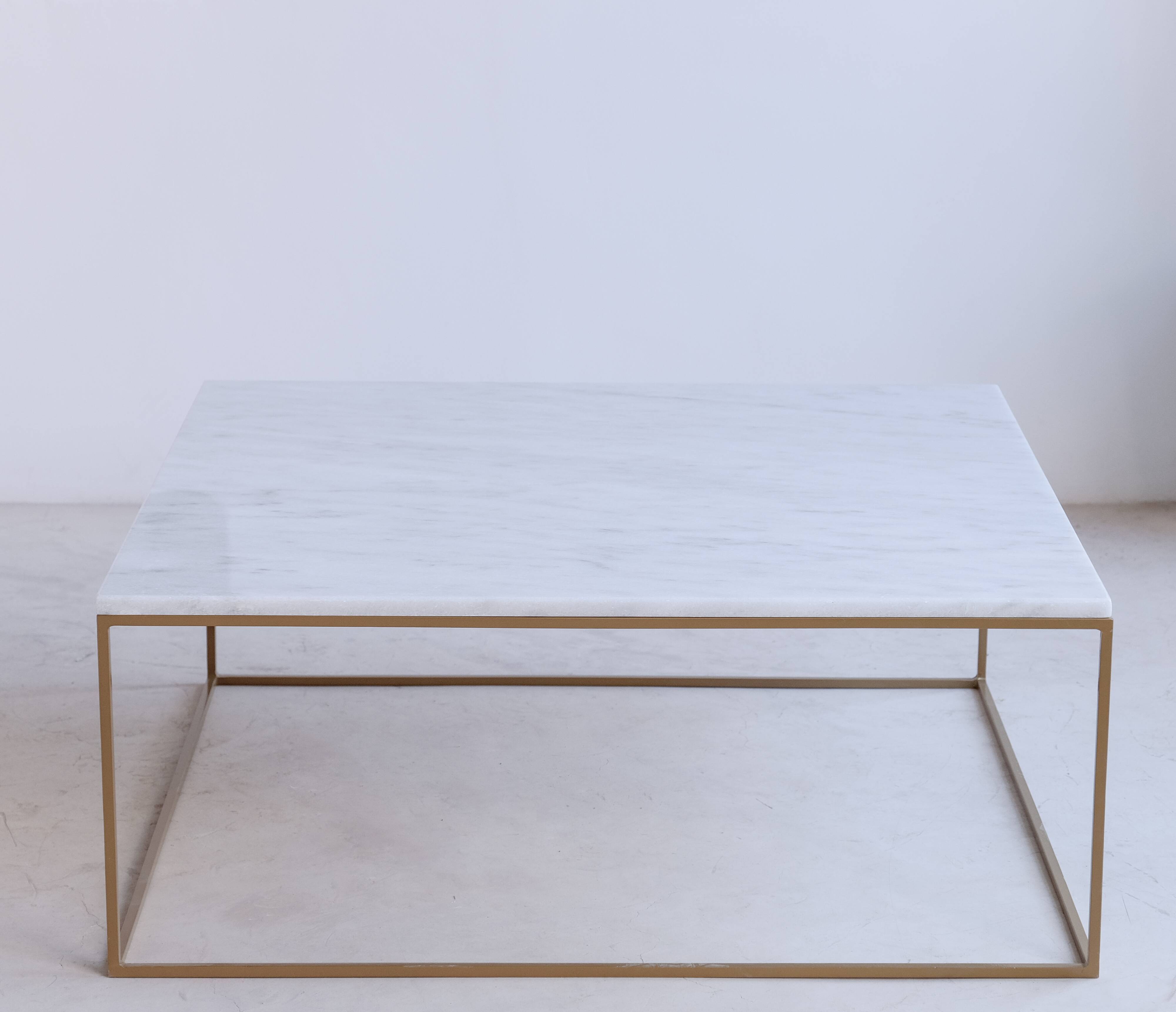 Square coffee table in white marble Ibiza
