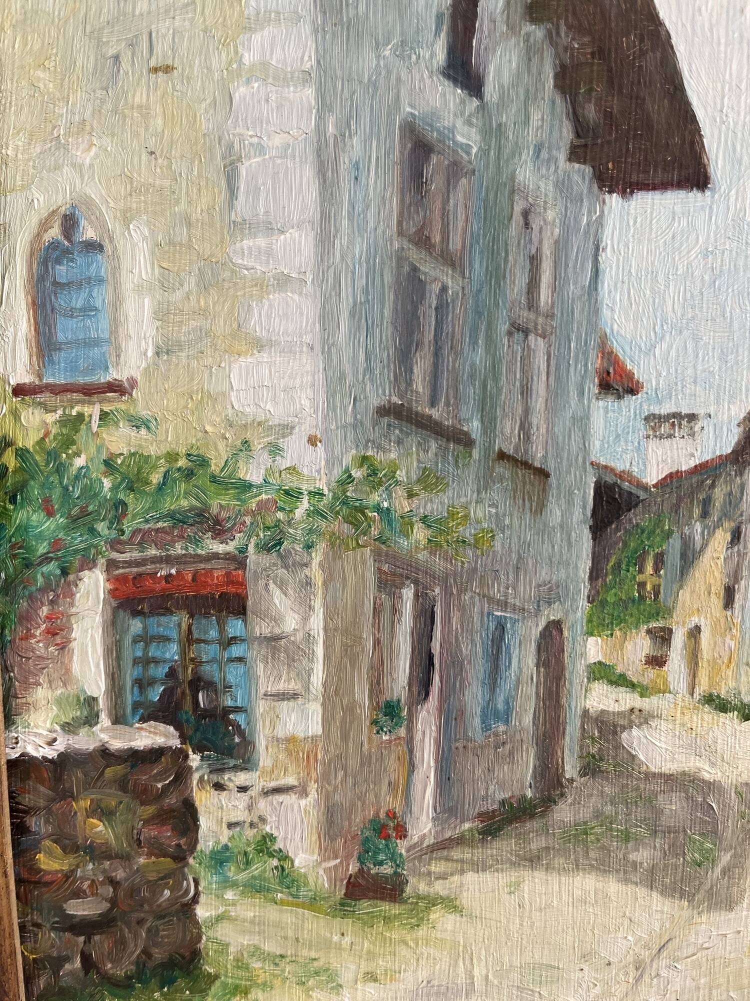 Huile sur bois village provençal