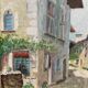 Huile sur bois village provençal
