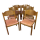 Suite de 6 chaises en bois vintage empilables