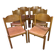 Suite de 6 chaises en bois vintage empilables