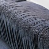 4-seater modular blue fabric sofa 1970s vintage modernism