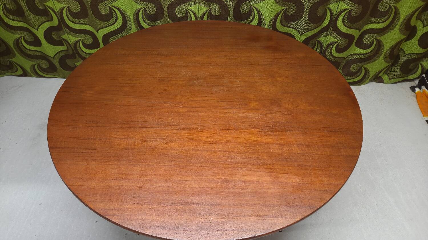 1960 stamped round teak dining table
