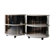 Pair of mirrored space age cylindrical bedside tables, 1960