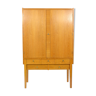 Armoire de placage en chêne original, faite sur commande conception, Tchécoslovaquie années 1980