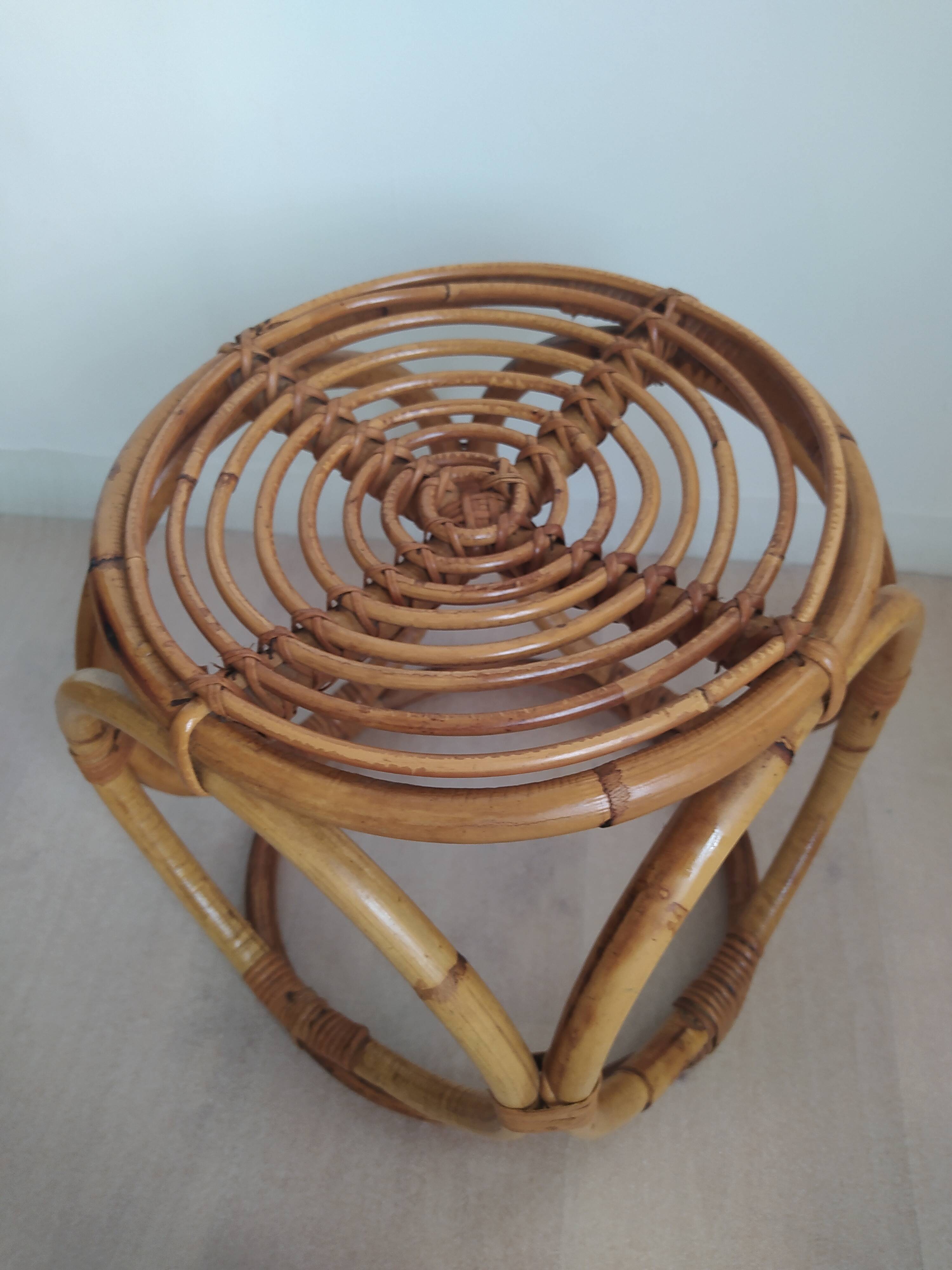Vintage bamboo stool