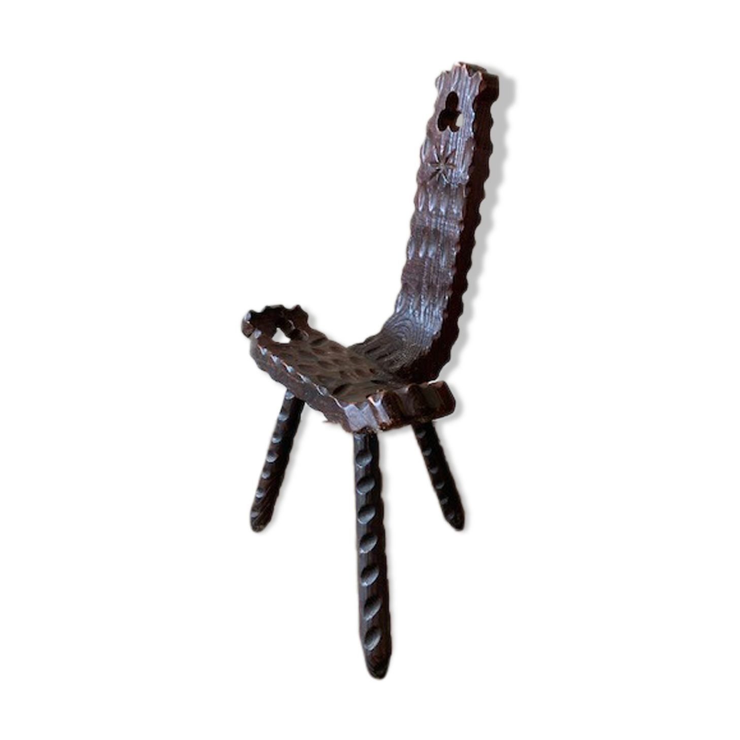 Wooden tripod chair from the 50s/60s