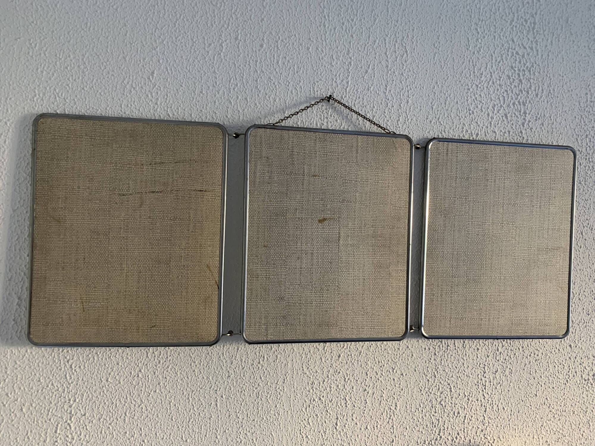 Vintage mirror 1960 triptych barber Arpin hairdresser - 34 x 88 cm