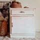 Buffet - bahut blanc ancien blanc patiné