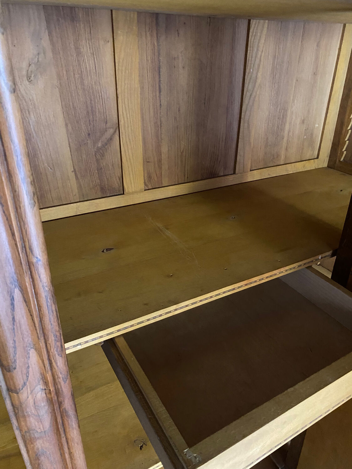 Vintage art deco wooden cabinet with mirror