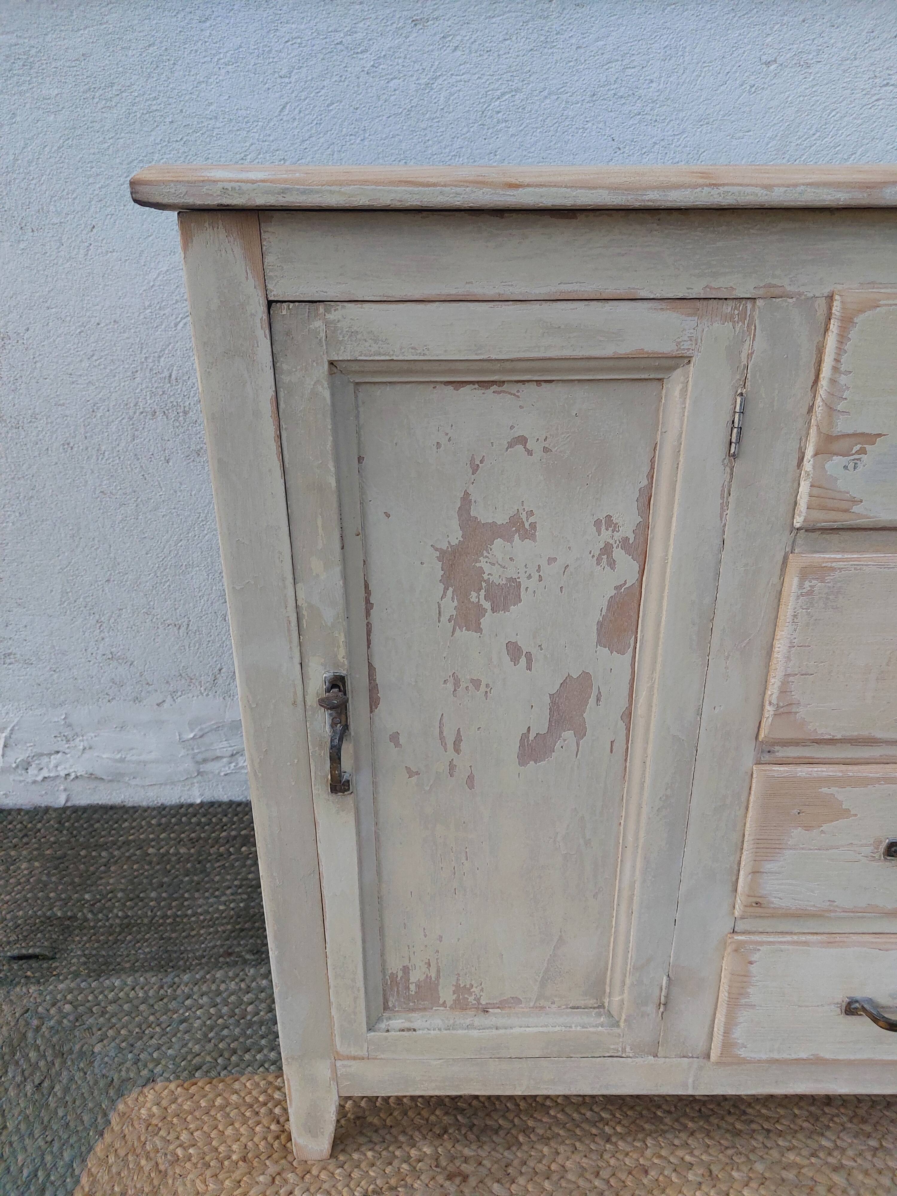 Parisian buffet, chippy paint effect