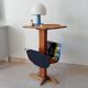 Vintage folk art magazine rack side table