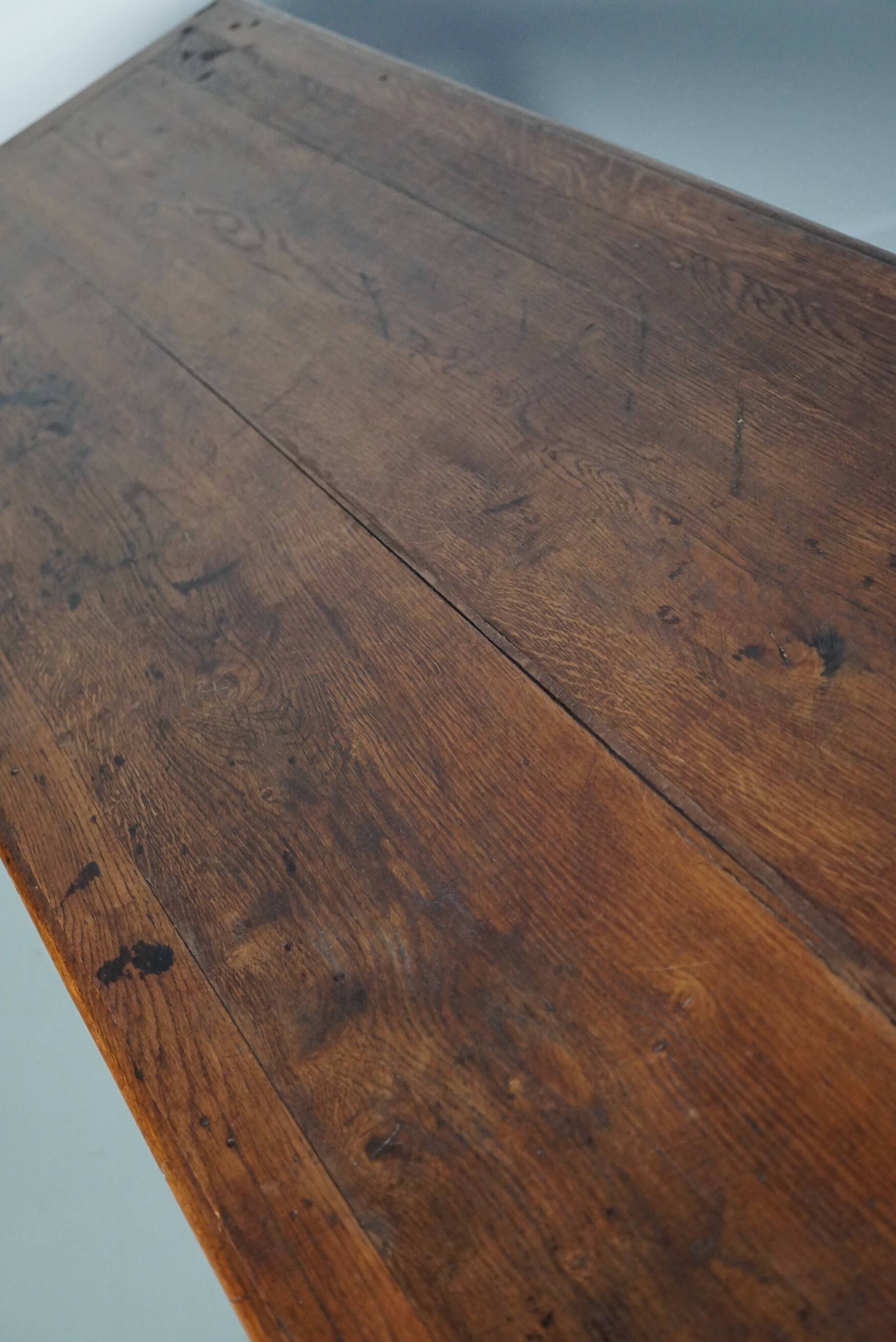 Antique oak 19th century French rustic console / drapers or side table