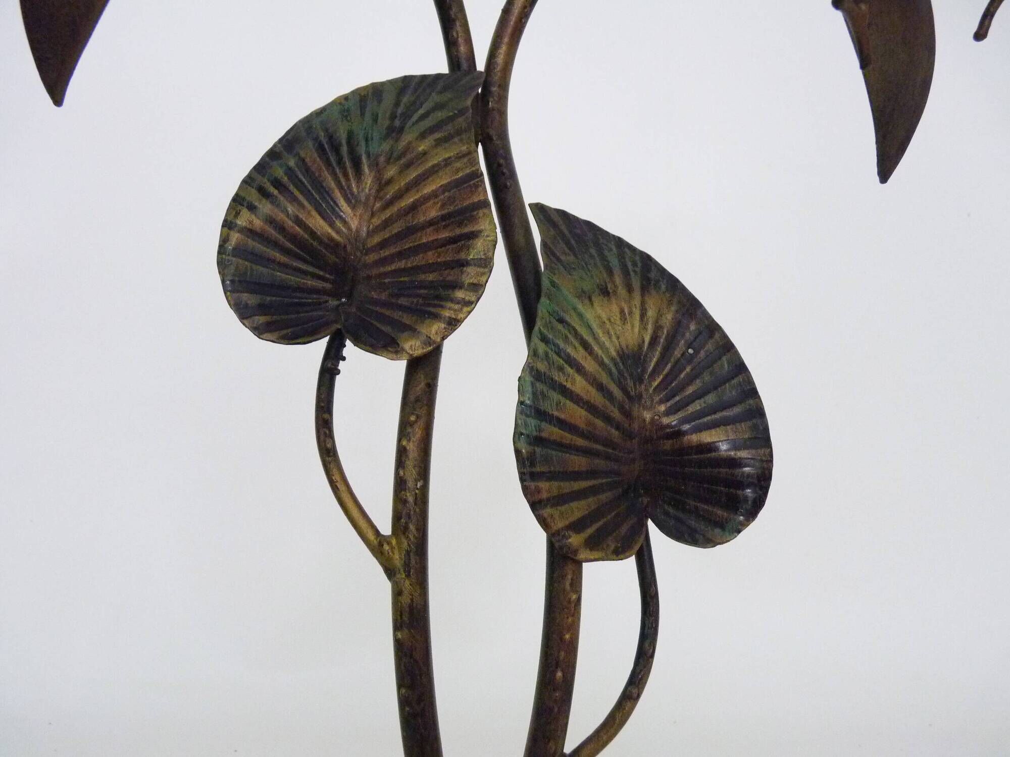 Magnificent floral and foliage lamp, Art Deco style, 1980s