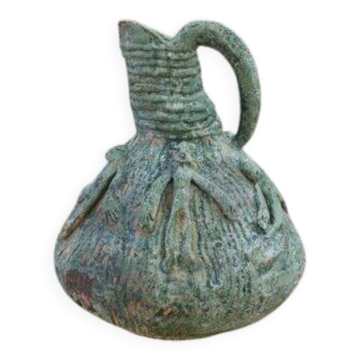 Designer ceramic vase in terracotta signed 1968