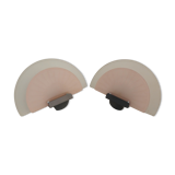 Pair appliques glass metal half-moon diva Enzio Didone arteluce circa 1980