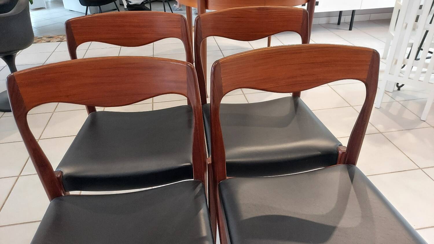 Set of 4 vintage Scandinavian teak chairs from the 1970s