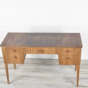 Bureau / Table console en noyer et hêtre Gordon Russell du milieu du siècle. Vintage Mo