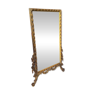 Antique mirror above a chest of drawers or between two windows, carved wood, 18th century