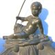 Double ink out 19th in tin signed J. GARNIER: The Cherub fisherman