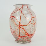 loetz klostermühle art deco glass VASE 1930s orange white and clear glass