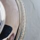 Oval silver metal tray Christofle Gallia Malmaison model