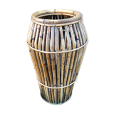 60s rattan bamboo umbrella holder