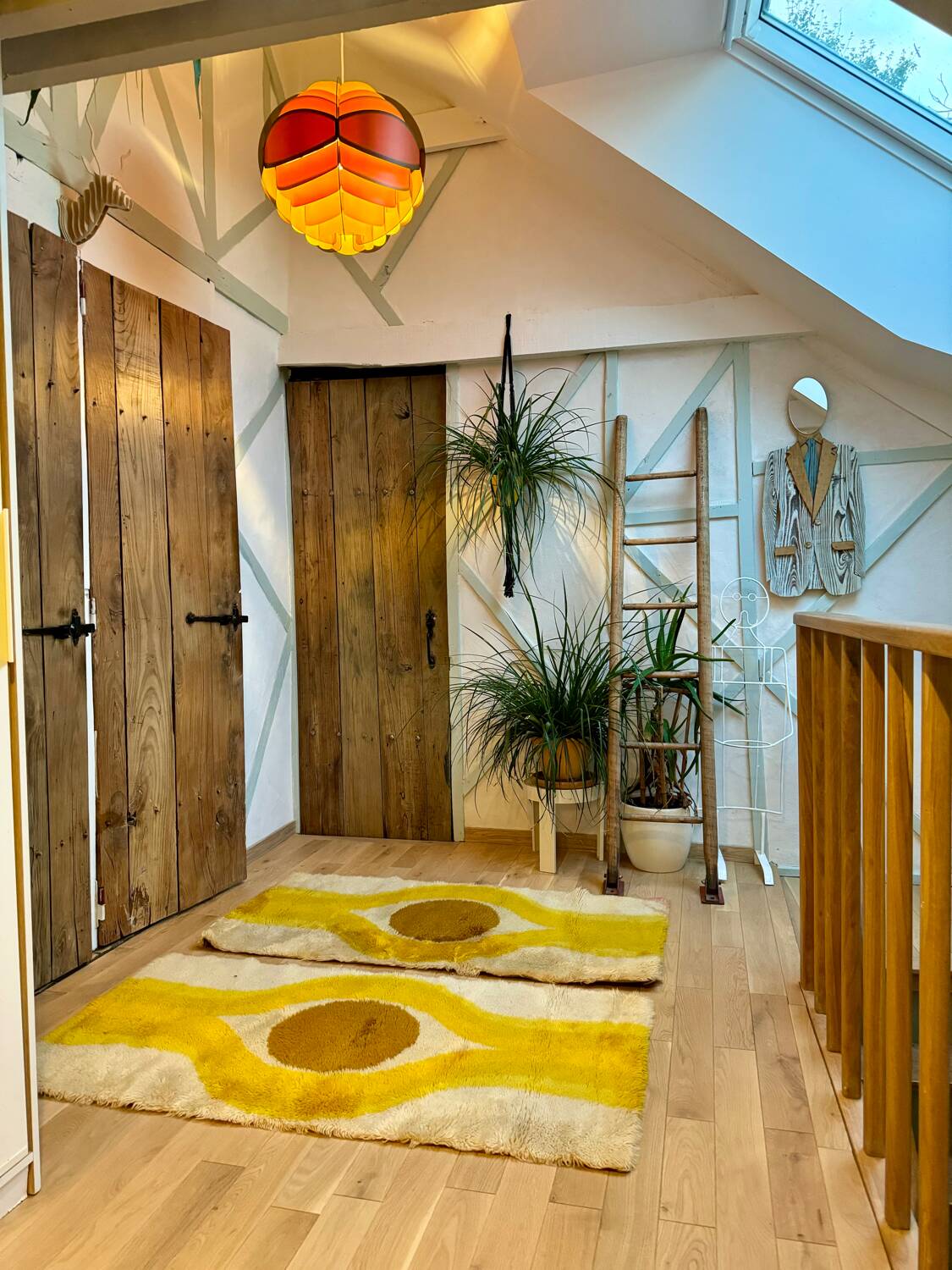 Pair of beautiful Dutch Space Age rugs / 130x70