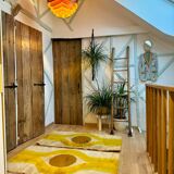 Paire de beaux tapis hollandais Space age / 130x70
