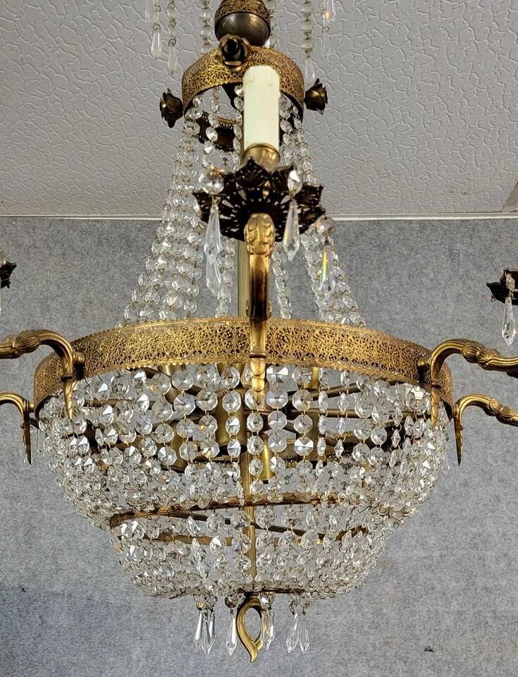 Louis XV style hot air balloon or basket chandelier circa 1900