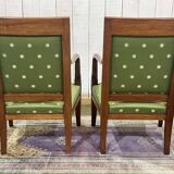 Paire de fauteuils style Empire en acajou, travail des années 50