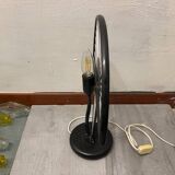 Architectural Black and White Murano Glass Rod Table Lamps Set of 2