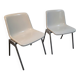 Pair of vintage Wilkhahn chairs, fibreglass shell, aluminium, 1970.