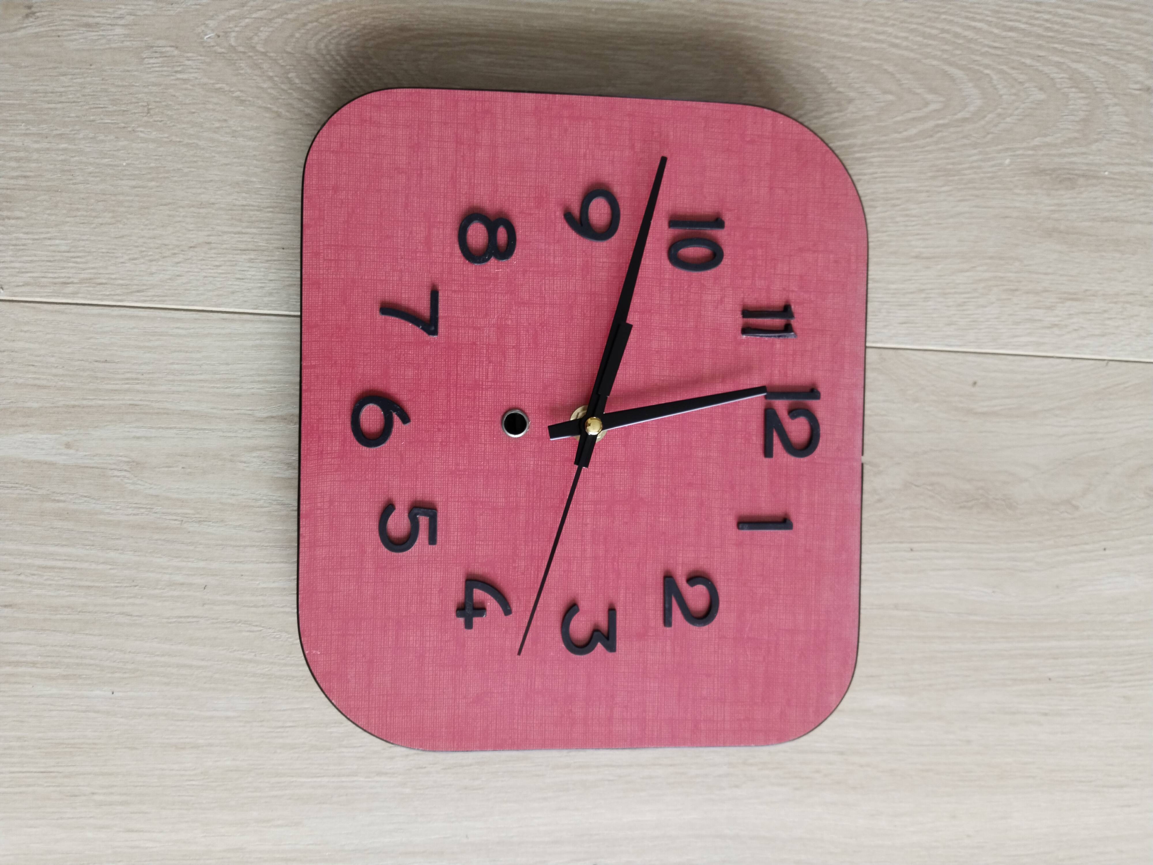 Pendulum in red and black formica, vintage, 1950s, functional