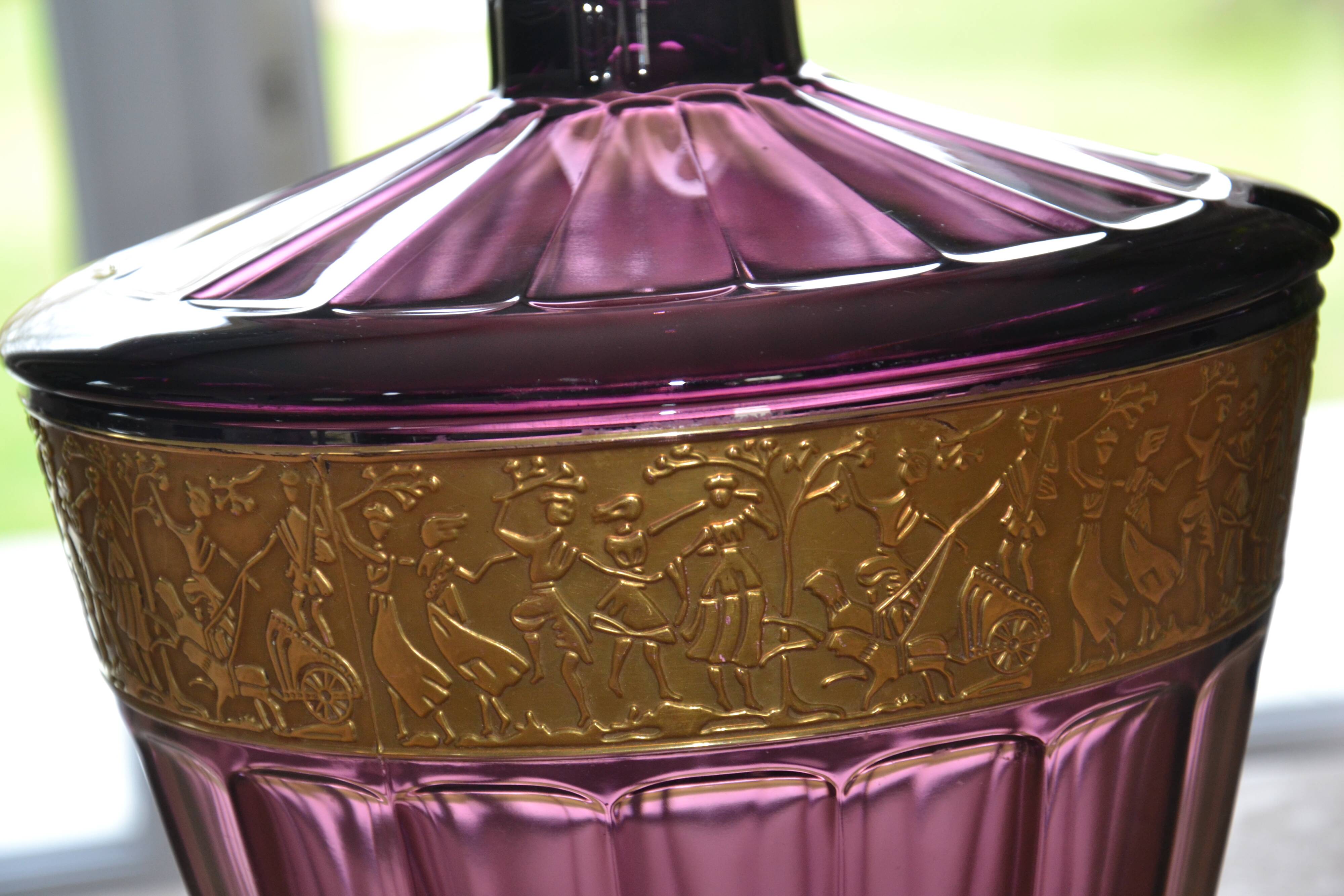 Large ornamental punch bowl/Art Deco pot Amethyst August Walther