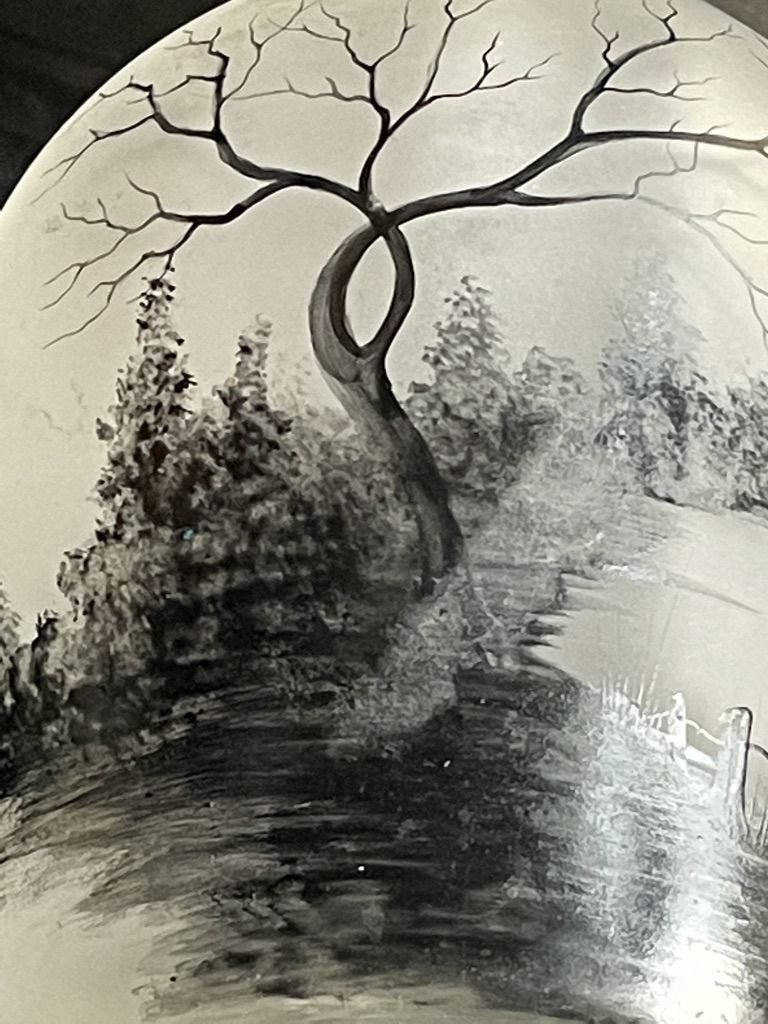 Carafe- Scenery of a lake landscape and a crane taking off