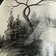 Carafe- Scenery of a lake landscape and a crane taking off