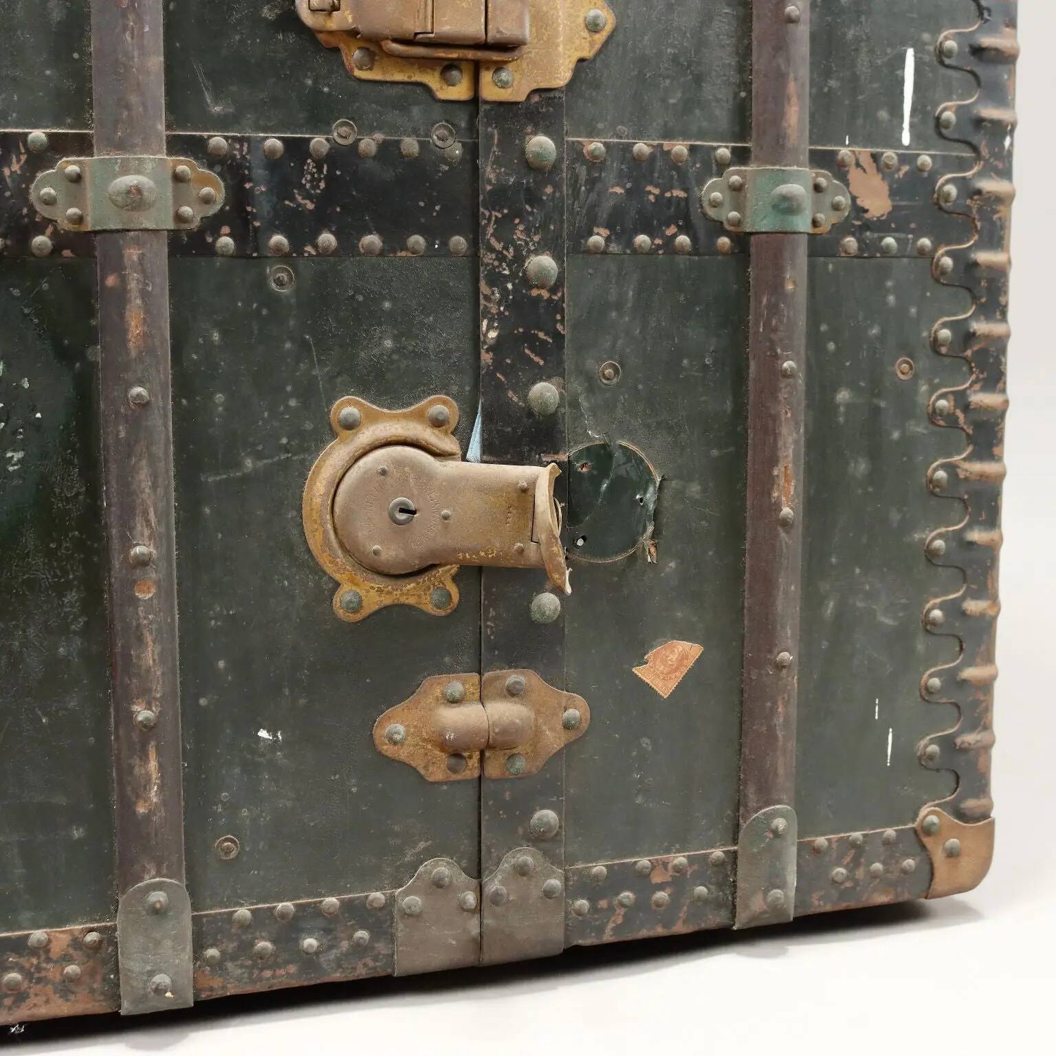 Vintage travel trunk Valigeria Inzaghi in faux leather, Italy, 20th century