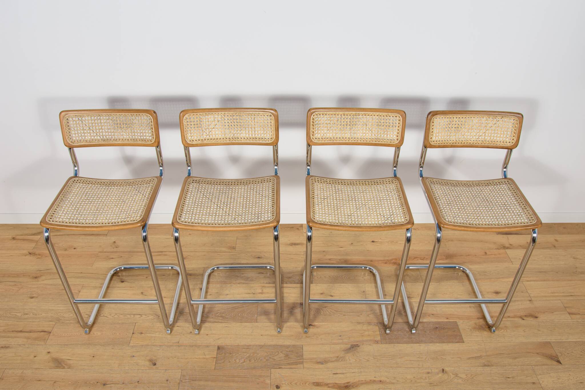 Chrome-Plated Bar Stools Typ Cesca, Italy, 1970s